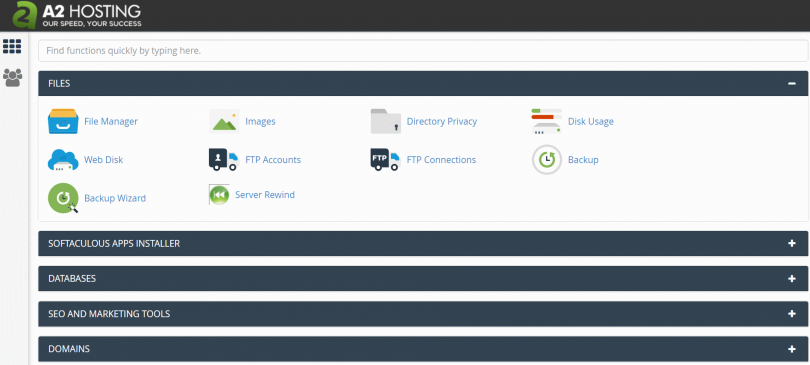 A2Hosting cPanel