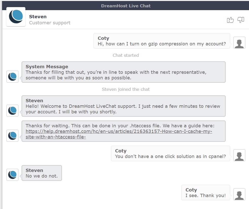 Dreamhost Support Live Chat