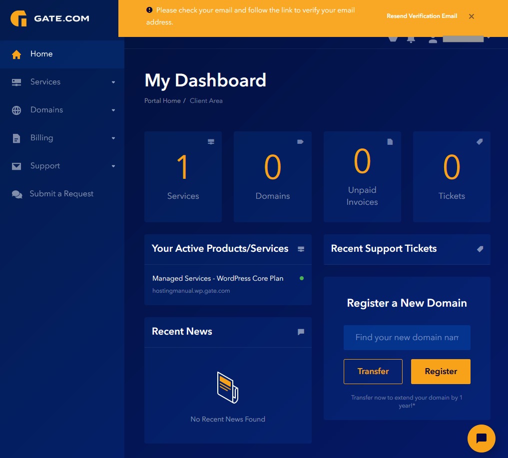 Gate.com Dashboard