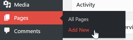 Create a New Page in WordPress